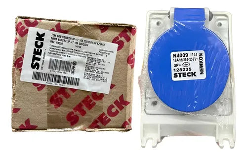 Kit Com 2: Tomada N4009 16a 3p+t 200/250v 9h Azul Steck Azul