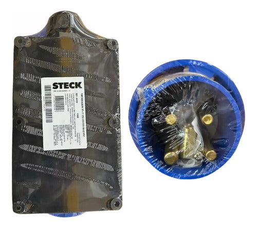 Kit Tomada A4609 + Plug A4679 125a 3p+t 220/240v Azul Azul