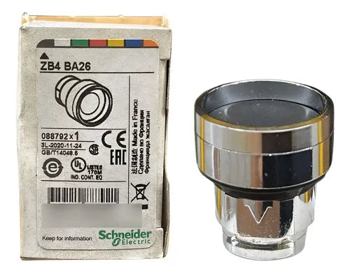 Kit Com 3 Peças: Cabeçote Para Botão 22mm Zb4ba26 Schneider Preto -