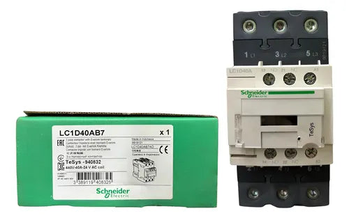 Contator Tesys 3p 40a Ac-3 24vca 1na+1nf Lc1d40ab7 Schneider 24v
