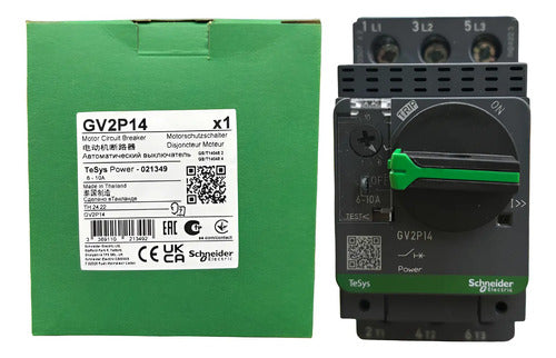 Disjuntor Motor 6-10a Manopla Rotativa Gv2p14 Schneider 690v 50-60 Hz