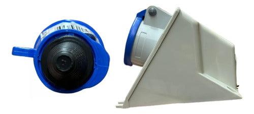 Kit Tomada N3006 + Plug N3076 16a 2p+t 200/250v Azul Steck Azul