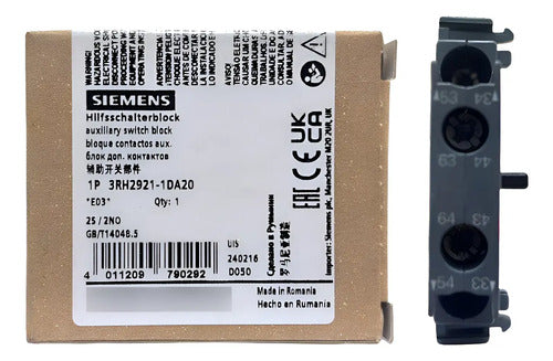 Bloco De Contato Auxiliar Lateral 2na 3rh2921-1da20 Siemens