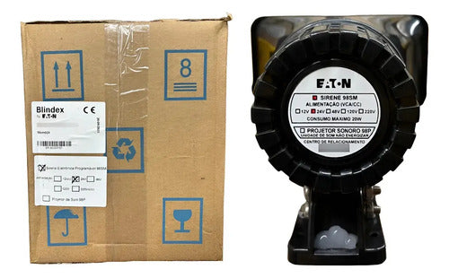 Sirene Eletrônica Programável 98sm 98sm024 24v Eaton Preta