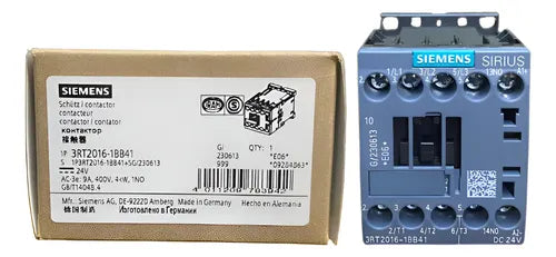 Contator Tripolar 9a 24vcc 1na 3rt2016-1bb41 Siemens 24vcc