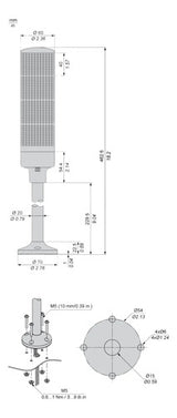 Coluna Luminosa Xvgb4sh 4 Cores Vm/vd/am/az Sonoro Schneider Vm-vd-am-az 24v