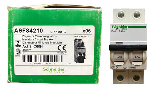 Disjuntor Acti9 Ic60h 2p Curva C 10a 440v A9f84210 Schneider