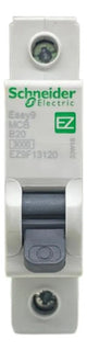 Kit Com 8: Disjuntor 1p 20a Curva B Ez9f13120 Schneider 230 V 50/60hz