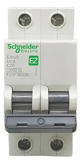 Disjuntor Easy9 2p 20a 6ka 400v Curva C Ez9f56220 Schneider