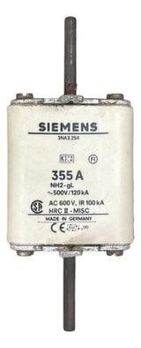 Fusível Nh02 Retardado 355a 500v 3na3254 Siemens 500v
