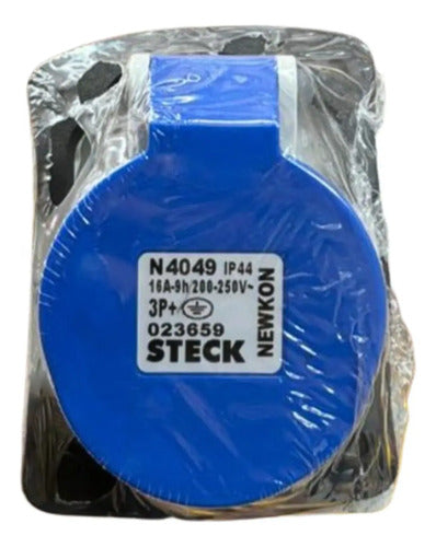 Tomada Emb N4049 3p+t 16a 200/250v 9h Azul Ip44 Steck Azul
