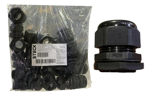 Kit Com 25 Peças: Prensa Cabo S805cpti Preto Pg29 Steck