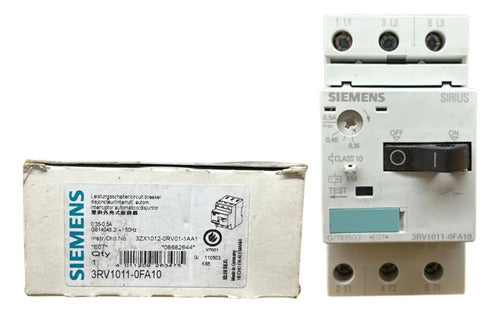 Disjuntor Motor 3rv1011-0fa10 0,35-0,5a Siemens - 50/60hz