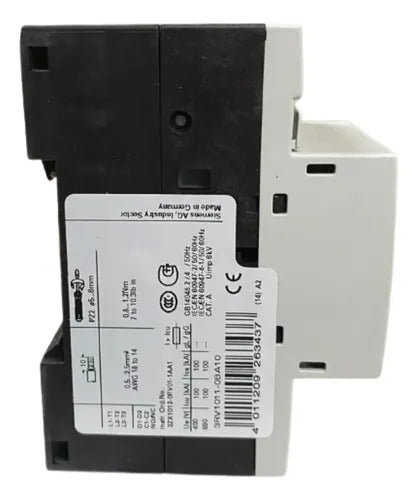 Disjuntor Motor 3rv1011-0ba10 0,14-0,2a Siemens  - 50/60hz