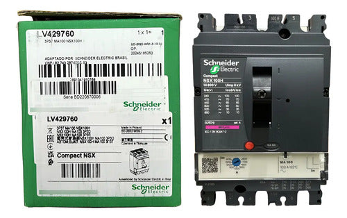Disjuntor Tripolar  Nsx100h-ma100 100a Lv429760 Schneider