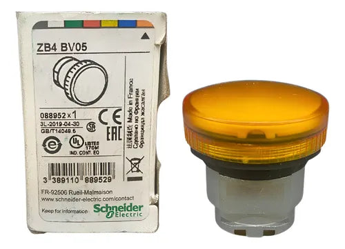 Kit Com 2 Peças: Cabeçote Para Sinalizador Zb4bv05 Schneider Laranja -