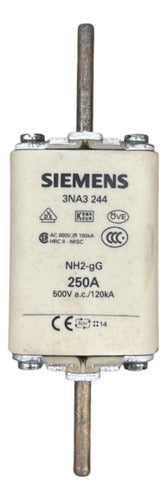 Fusível Nh02 Retardado 250a 500v 3na3244 Siemens 500v