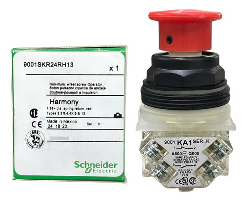 Botão 30mm 1na+1nf Vermelho 9001skr24rh13 Schneider Vermelho 1naf