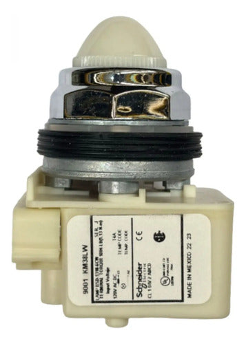 Sinaleiro 30mm Metálico Branco 9001kp38lww9 Schneider Branco 120vca/cc