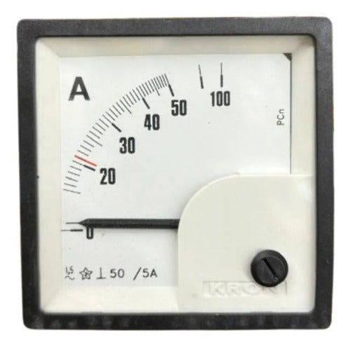 Amperimetro Fm72pc 72x72mm 50/100/5a Travamento Em 21a Kron