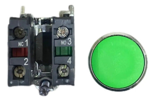 Botão Ø22mm Metálico Verde Na+nf Xb4ba35 Schneider Verde -