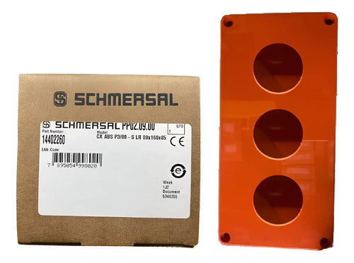Botoeira De Plástico Absp3 C/ 3 Furos De 22mm Ace Schmersal Laranja