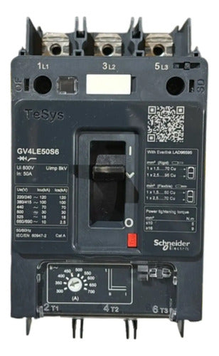 Disjuntor Mag Tesys Gv4 50a Mn 100ka Gv4le50s6 Schneider 380/415v