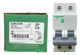 Disjuntor Easy9 2p 6a 3ka 400vca Ez9f33206 Schneider