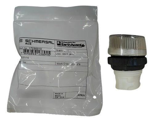 Kit Com 2: Botão Sinaleiro V221/10 22 Mm Bc Ace Schmersal Branco / Transparente Não Se Aplica