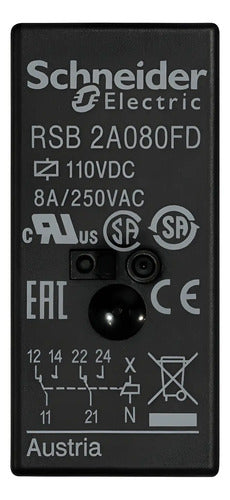 Kit Com 6: Rele Interface 8a 110vcc Rsb2a080fd Schneider 110vcc