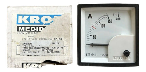 Amperímetro Fm72pc 150/300/5a Travamento Em 75a Ip54 Kron