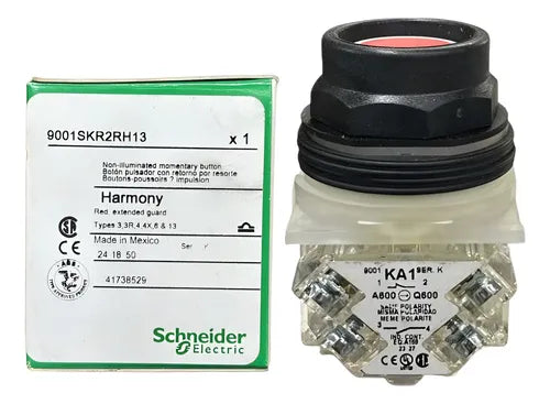 Botão 30mm 1na+1nf Vermelho 9001skr2rh13 Schneider Vermelho 1naf
