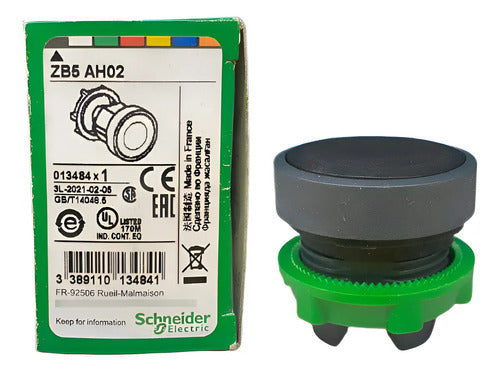Kit Com 2 Peças: Cabeçote Para Botão Preto Zb5ah02 Schneider Preto -