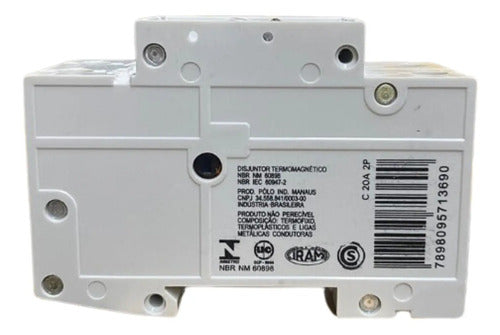 Disjuntor Termomagnético 2p 5sx2220-7 20a Curva C Siemens