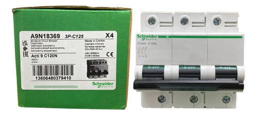 Disjuntor C120n 3p Curva C 125a 440v A9n18369 Schneider