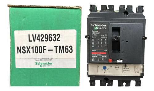 Disjuntor Tripolar 63a Nsx100f-tm63d Lv429632 Schneider