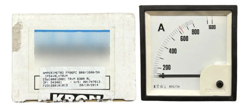 Amperimetro Fm96pc 800/1600/5a Travamento Em 630a Ip54 Kron