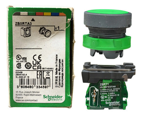 Botão Plástico Wireless Verde Zb5rta3 Schneider Verde