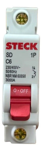 Kit Com 3: Disjuntor Unipolar Sdd61c06 6a Curva C Steck