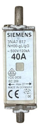 Fusível Nh000 Retardado 40a 500v 3na7817 Siemens 500v