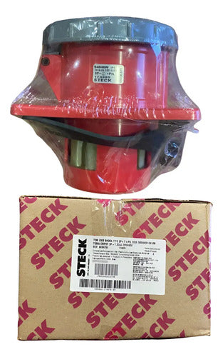 Tomada De Embutir 3p+t+pil 200a 380/440v 6h S4846w Vm Steck  Vermelho