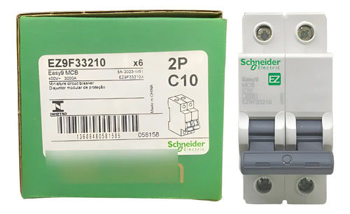 Kit Com 3: Disjuntor 10a 2p 3ka 400vca Ez9f33210 Schneider