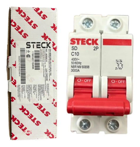 Kit Com 2: Disjuntor Bipolar Sdd62c10 10a Curva C Steck