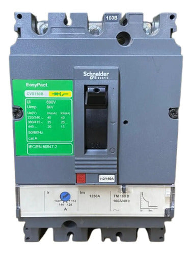 Disjuntor Tripolar Cvs160b3160 Cvs160b-tm160d 160a Schneider 50 60 Hz