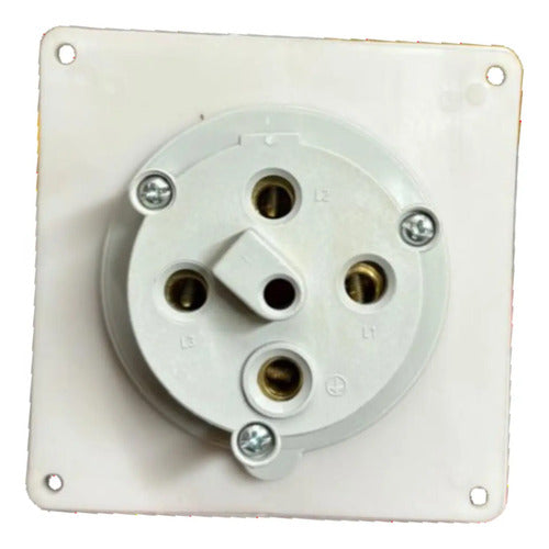 Tomada N4546 Embutir 63a 3p+t 380/440v Vermelha Ip67 Steck Vermelho