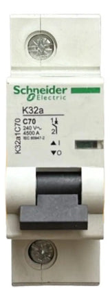 Kit Com 2 Peças: Disjuntor 1p K32a1c70 70a Schneider