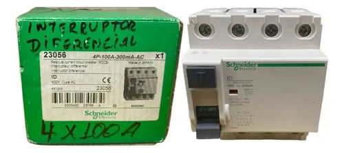 Interruptor Diferencial 4p 100a 300ma 400v 23056 Schneider