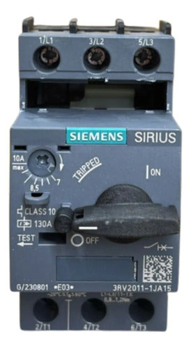 Disjuntor Motor 3rv2011-1ja15 7,0-10,0a 1na + 1nf Siemens Não Informado 50/60