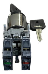 Chave Seletora Metalica Ø22mm 2 Pos Xb4bg45 Schneider Metal Cromado