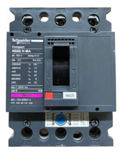 Disjuntor Tripolar 2,5a Ns80h-ma2,5 28105 Schneider